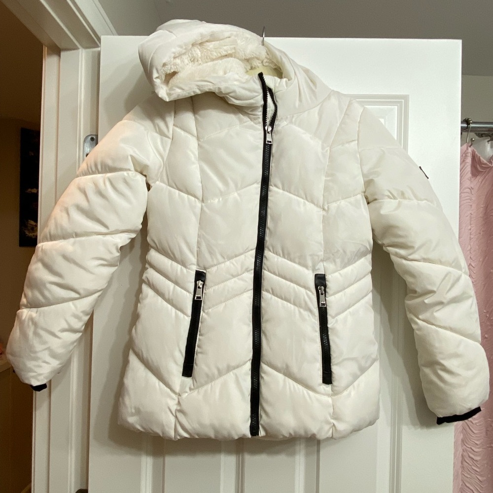 DKNY Kids Puffer Jacket with Black Accents